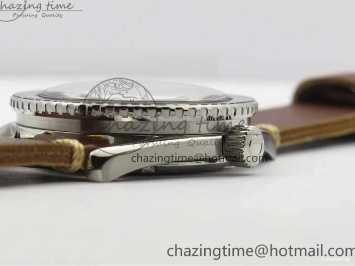 0115 Vintage Seamaster 300 Date T SS B12 Black Dial On Brown Leather Strap A2836 (Free Nylon Strap) WeatherProof 7911